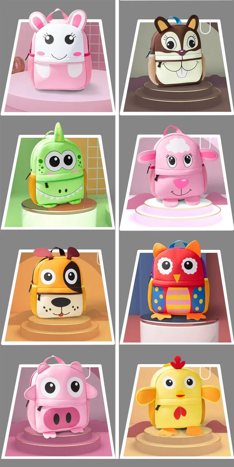 New 3D Children School Bags Kids Backpacks Kindergarten Cartoon Animal Toddle Kids Backpack Fashion Travel Outdoor Bags