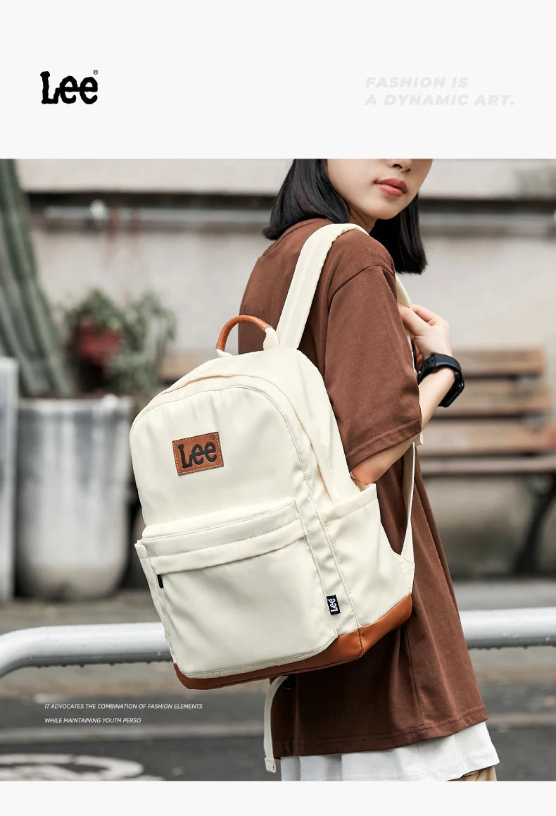 LEE Unisex Large Capacity Laptop School Bag for Women Man Leisure Oxford Waterproof Travel Backpack Candy Color Bookbag Trip