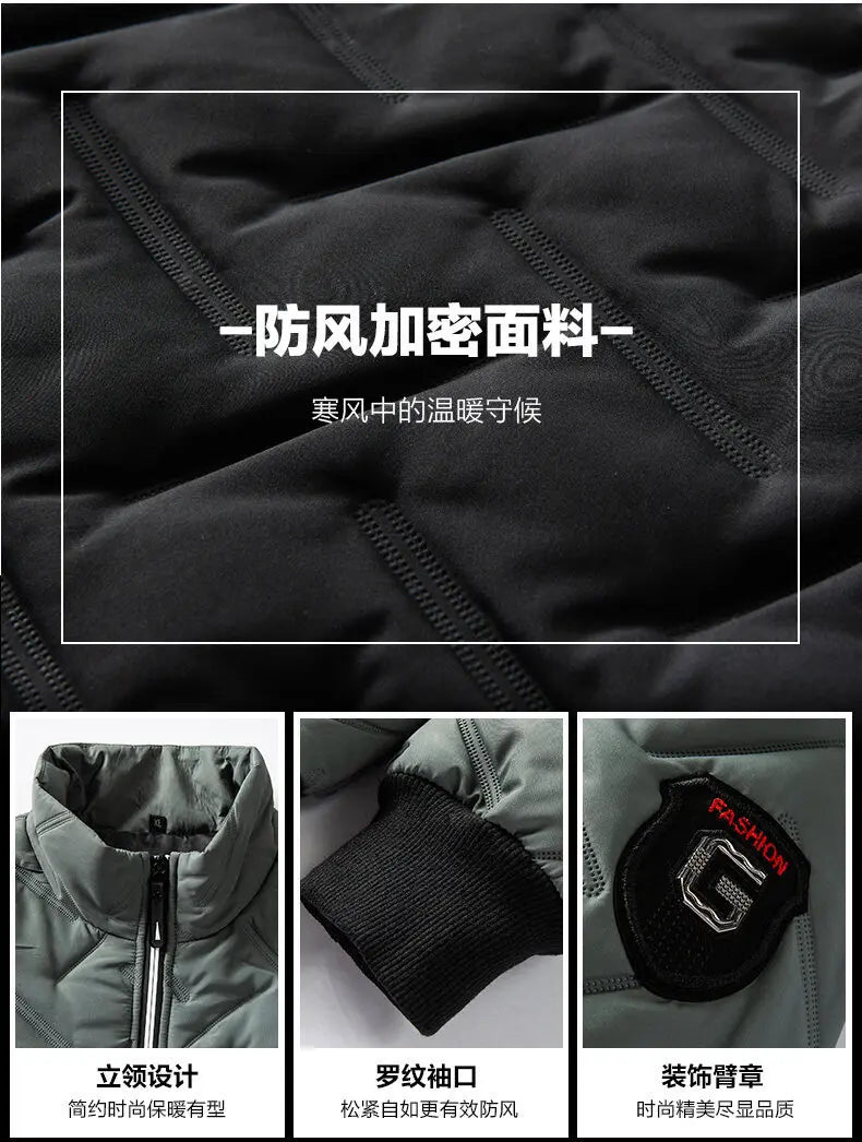 New 2026 Autumn Winter Jacket Men Cotton Padded Jacket Korean Streetwear Casual Jacket Men Fashion Clothing Male Warm Coats 5XL