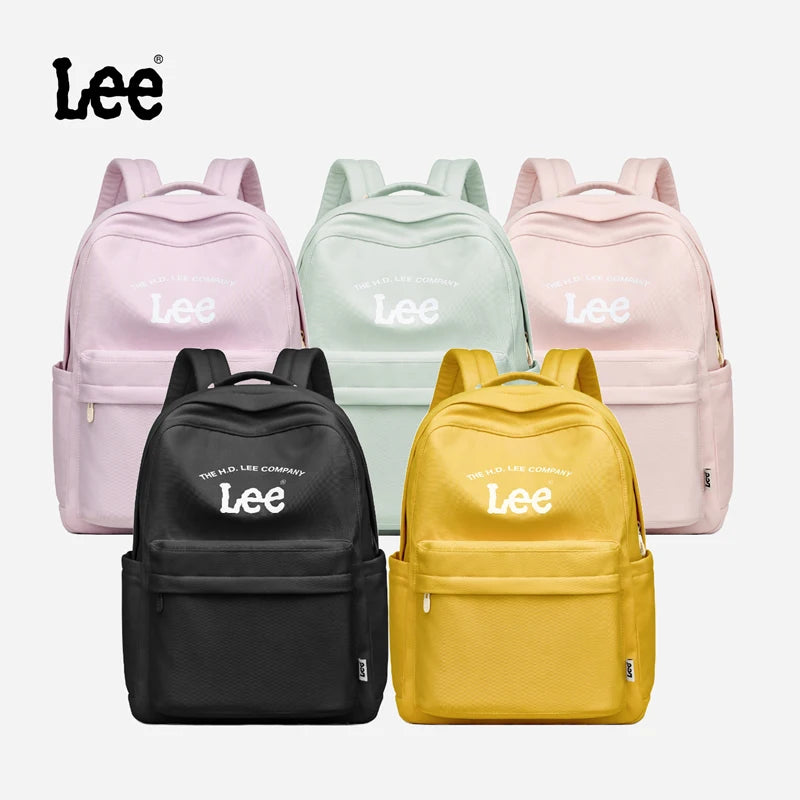 LEE Unisex Large Capacity Laptop School Bag for Women Man Leisure Oxford Waterproof Travel Backpack Candy Color Bookbag Trip