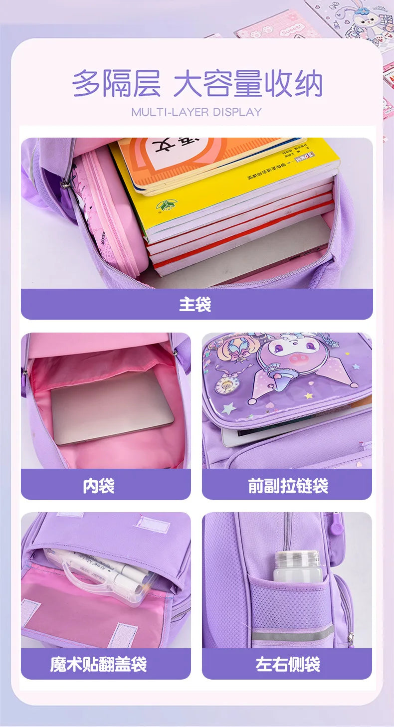 Pupil Schoolbag Backpack Lightweight Student Large Capacity Children's Cartoon Bags Cinnamoroll Sanrio Kuromi My Melody Child