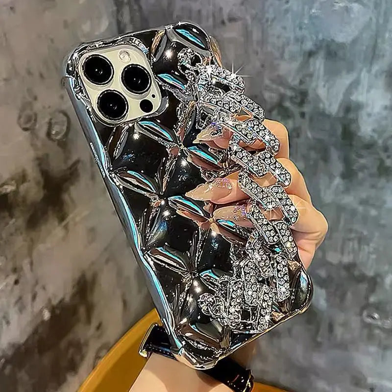 Suitable for Apple IPhone 16 Pro Phone Case Luxury Sparkling Diamond Bracelet 14 Small Fragrance Style Xr High-end Xsmax Trend