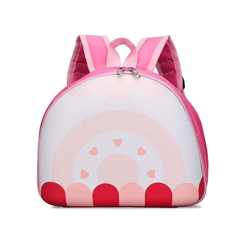 Children's Backpack Kindergarten Small Backpack Children's Rainbow Cake Image Large Opening Waterproof Backpack Kindergarten