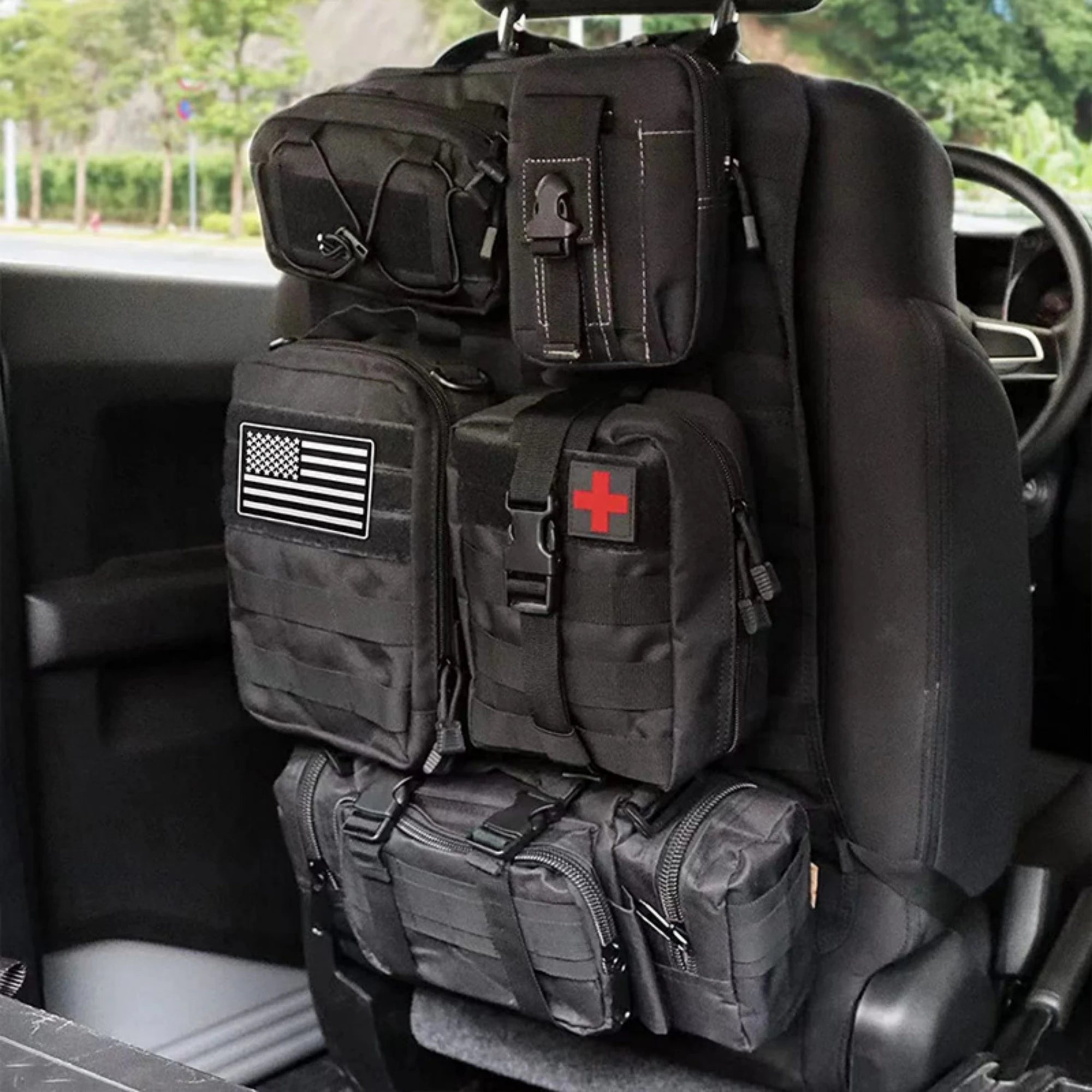 Car Backseat Hanging Bag, Tactical Accessory Organizer, Self-Driving Hunting Outdoor Storage Bag Classified Storage Bag