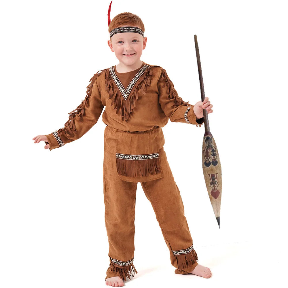 Boys Girls Indian Cosplay Costume Fancy Dress Halloween Party Cosplay Costume Festival Party Performance Costumes ﻿