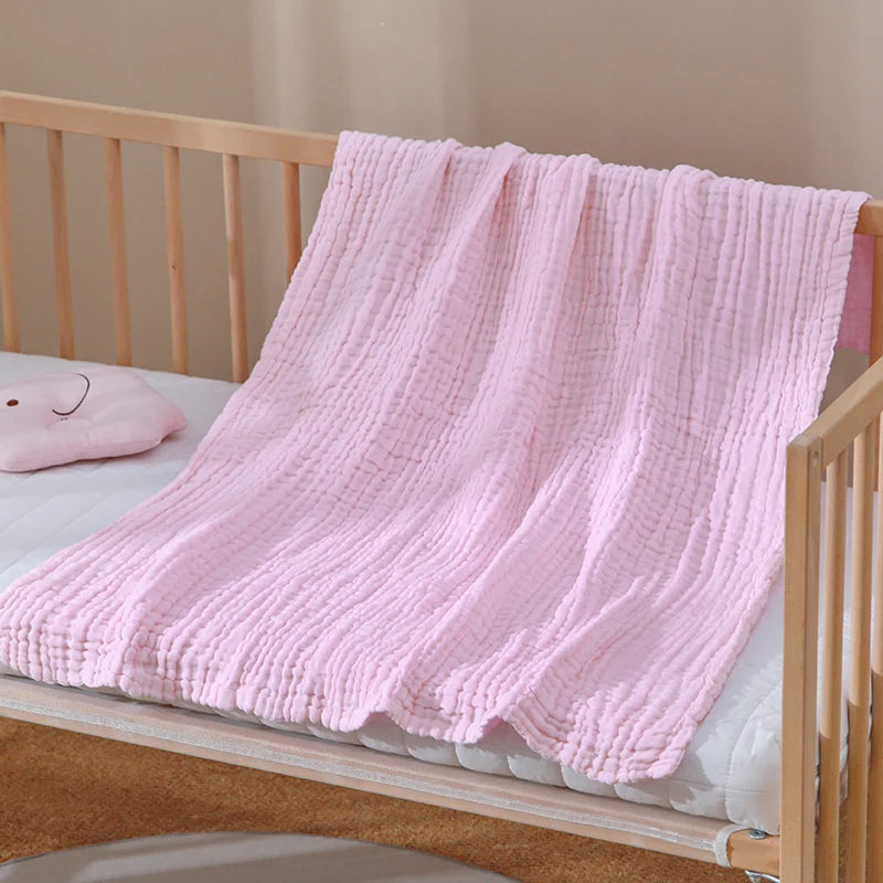 Six Layers of Pure Cotton Gauze Solid Color Bath Towel Soft Skin Absorbent 85*85cm