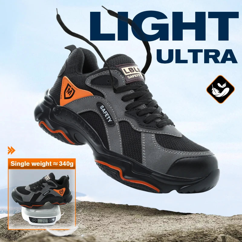 Safety Shoes Anti-smash Steel Toe Boots All-Season Casual Footwear Breathable Indestructible Shoes for Warehouse Logistics Work