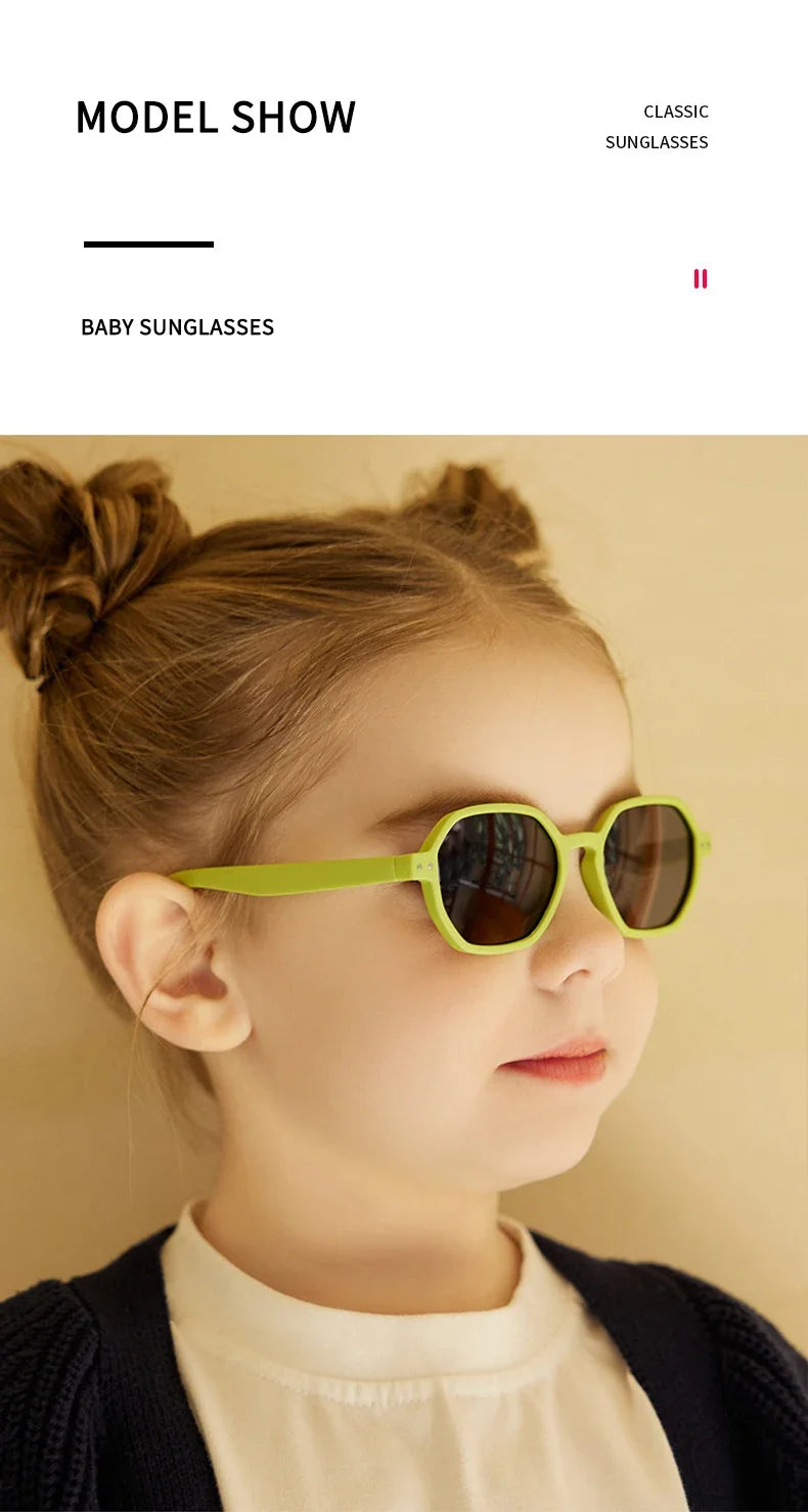 Baby Sunglasses with Strap Polarized Flexible Polygon UV400 for Infant Toddler Boys Girls Age 0-36 Months