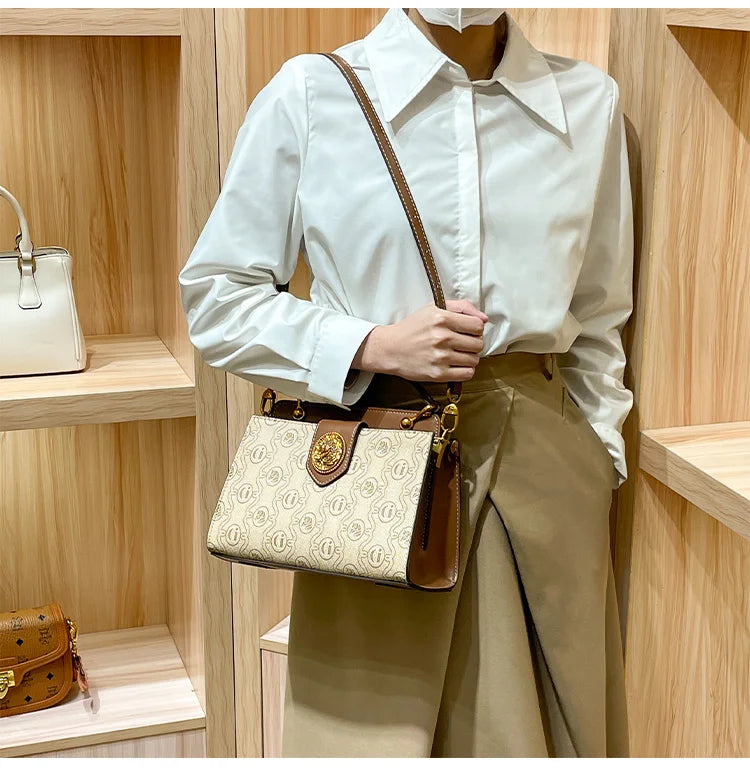Light luxury brand women's handbag 2024 spring/summer new designer high-quality shoulder bag with contrasting color crossbody