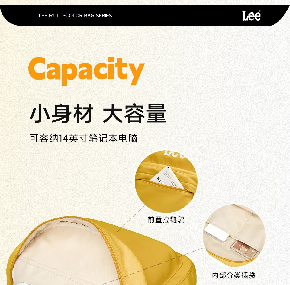 LEE Unisex Large Capacity Laptop School Bag for Women Man Leisure Oxford Waterproof Travel Backpack Candy Color Bookbag Trip