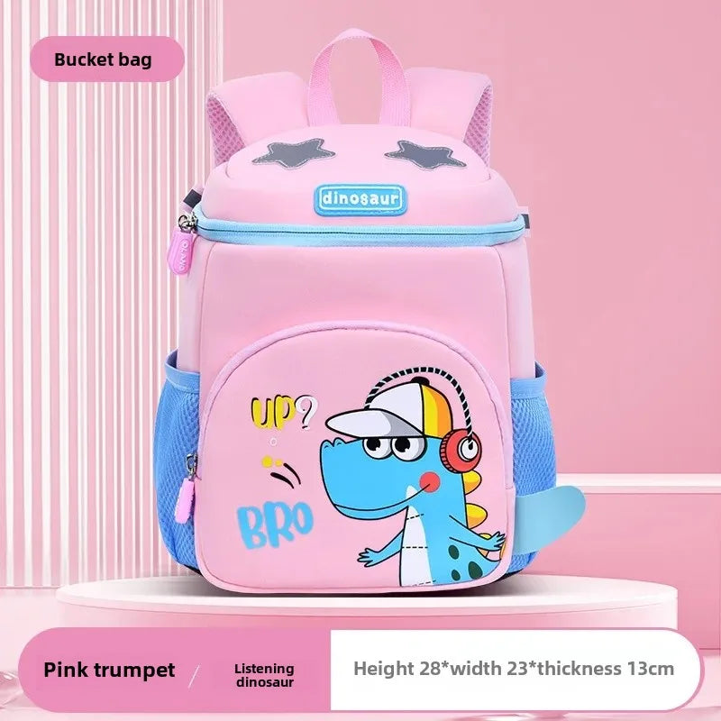 New Cartoon Dinosaur Kindergarten Backpack Spine Protection Lightweight School Bag for Primary School Children