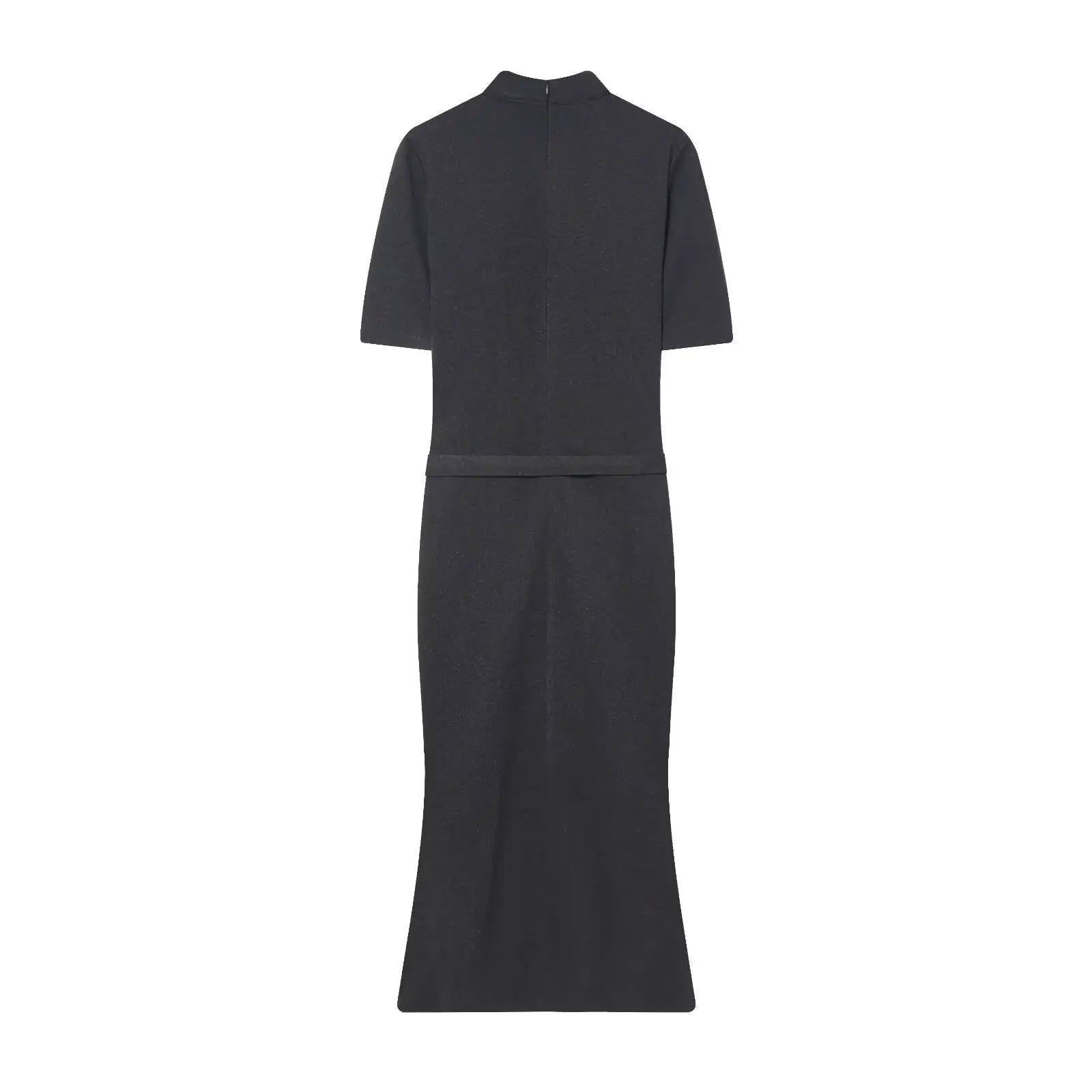 Woman Elegant Dress 2025 New Fashion With Belt Soft Women's Dresses Autumn Winter Dress Short Sleeve Stand Collar Casual Dress ﻿