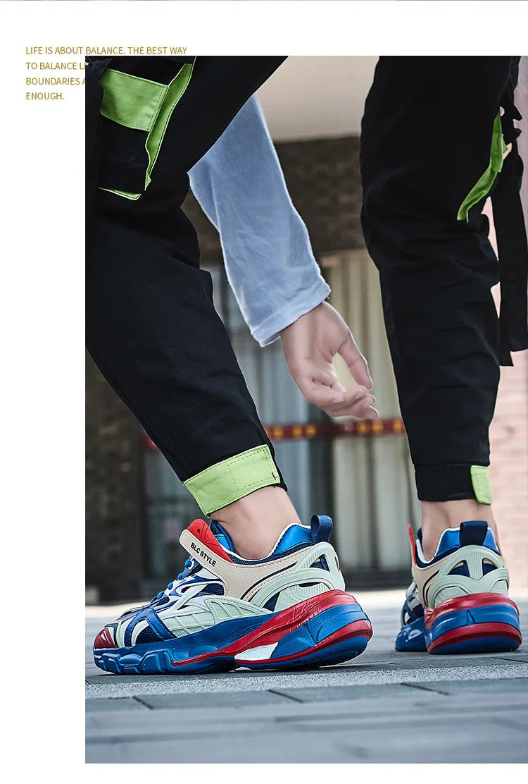 VIPOL Men's fashionable and versatile casual sports shoes, couple white sneakers, thick-soled height-increasing trendy shoes