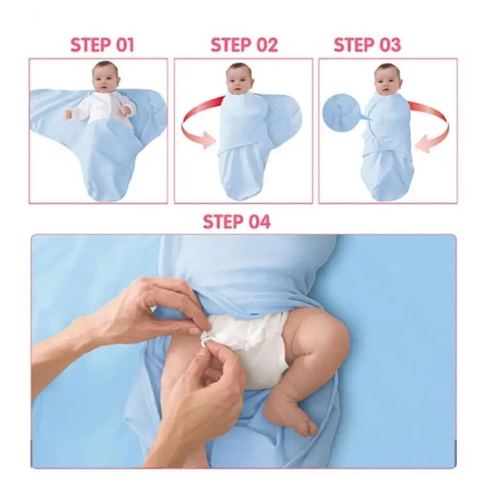 Pure cotton skin-friendly newborn baby wrap, easy to wear with, easy to change diapers, with a cap, give baby more protection