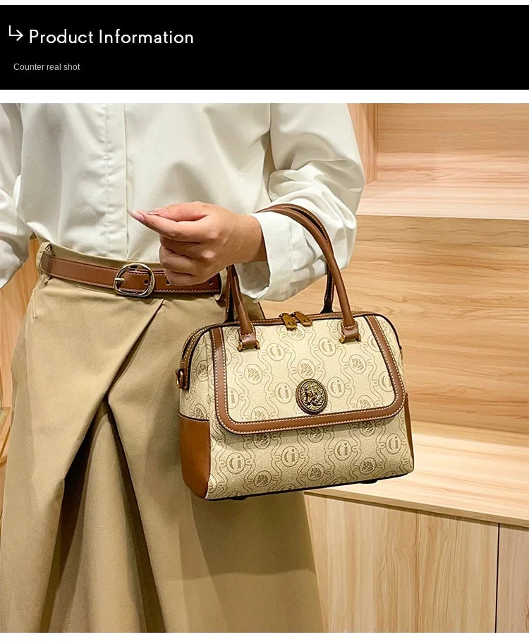 Light luxury brand women's bag 2025 new fashionable and high-end one shoulder hand-held niche design crossbody bag Boston bag