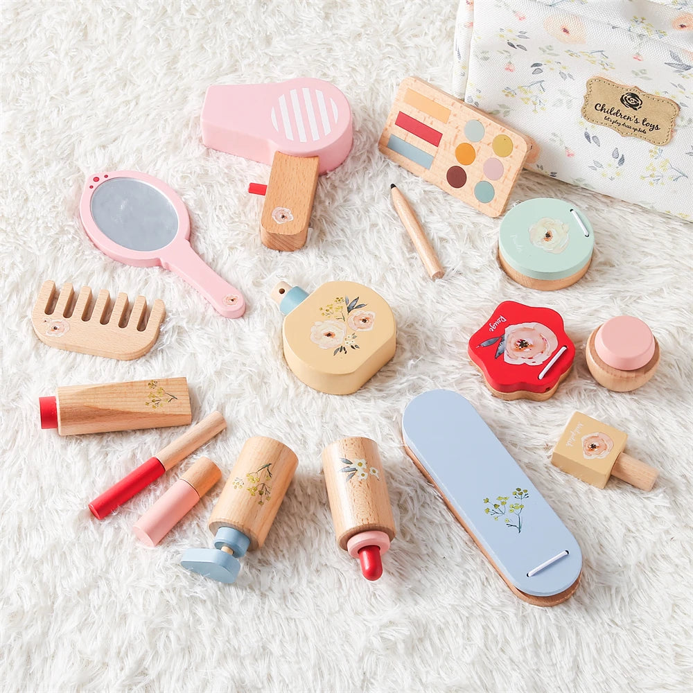 Silicone Baby Makeup Toys Set Simulation Pretend Cosmetics Toys Girls Playing House Game Children Early Education Montessori Toy
