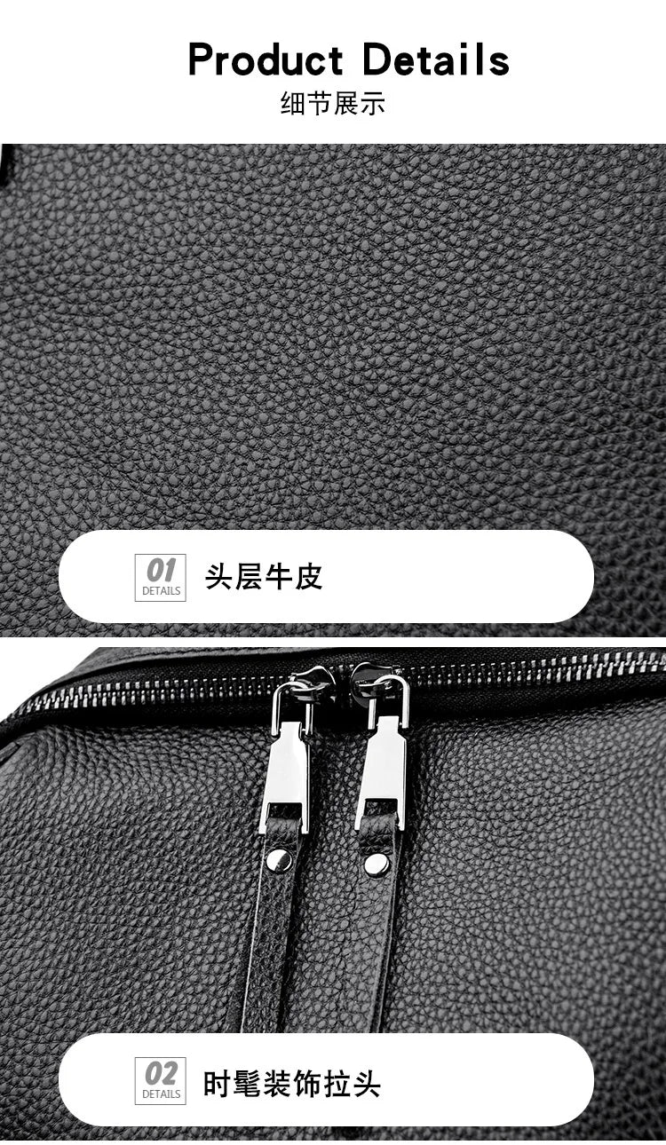 Genuine Leather Women's backpack New Fashion Trendy Soft cowhide backpack for lady large capacity travel commuting backpack