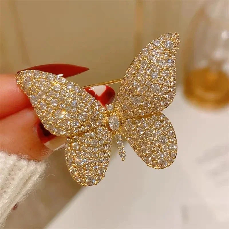 Luxury Snowflake Pearl Crystal Brooch Large Snowflake Flower Brooch Pins Fashion Exquisite Women's Jewelry