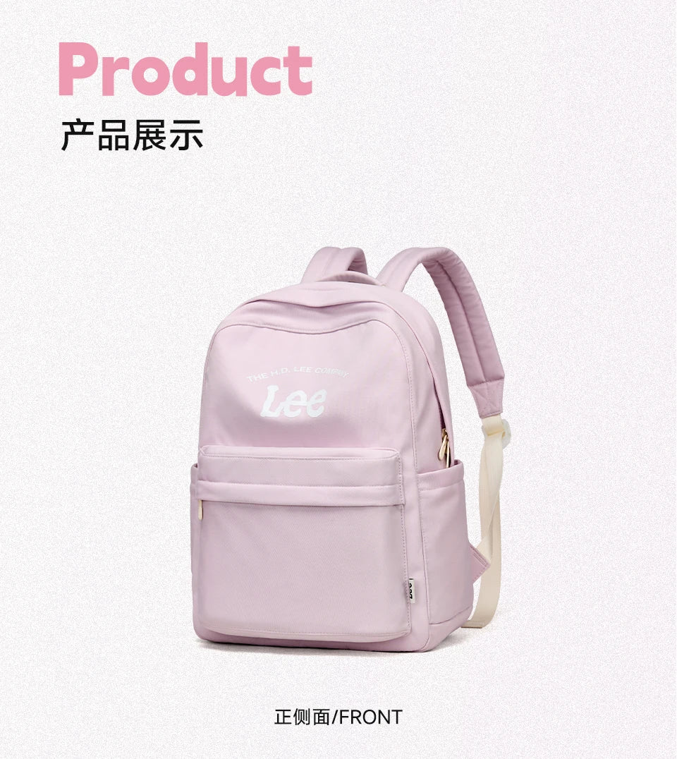 LEE Unisex Large Capacity Laptop School Bag for Women Man Leisure Oxford Waterproof Travel Backpack Candy Color Bookbag Trip