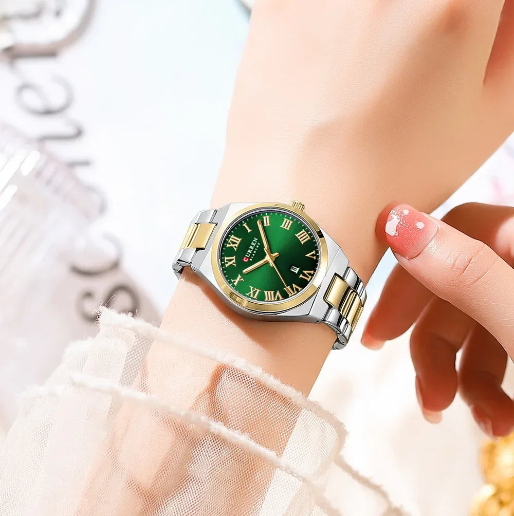 CURREN Watch Women,Watches for Women,Ladies Watches,Waterproof Fashion Dress Stainless Steel Bracelet Analog Watches Date