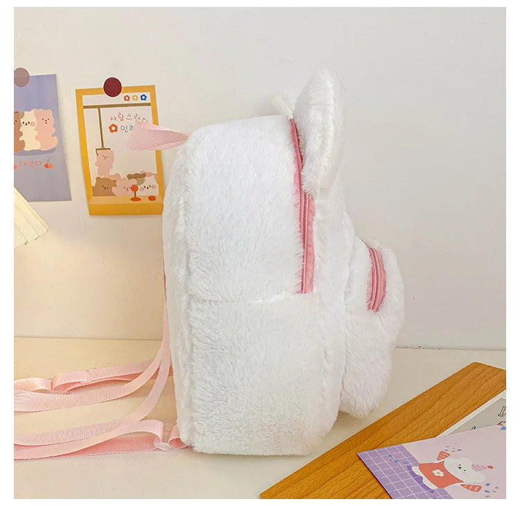 Cute Niche Backpack Girl School Student Sweet Girl Schoolbag Plush Puppy Cat Children's Backpack