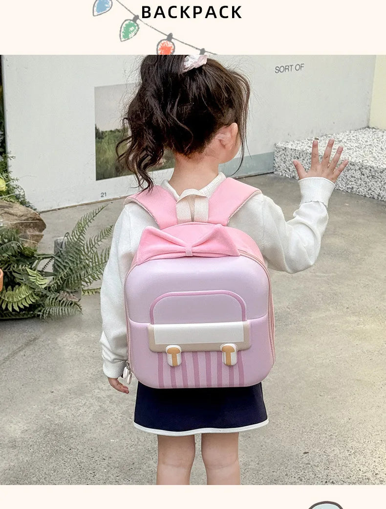 Kindergarten Small Schoolbag Sweet Bow Lightweight Boys And Girls Eggshell Shoulder Bag New Children Fashion Backpacks