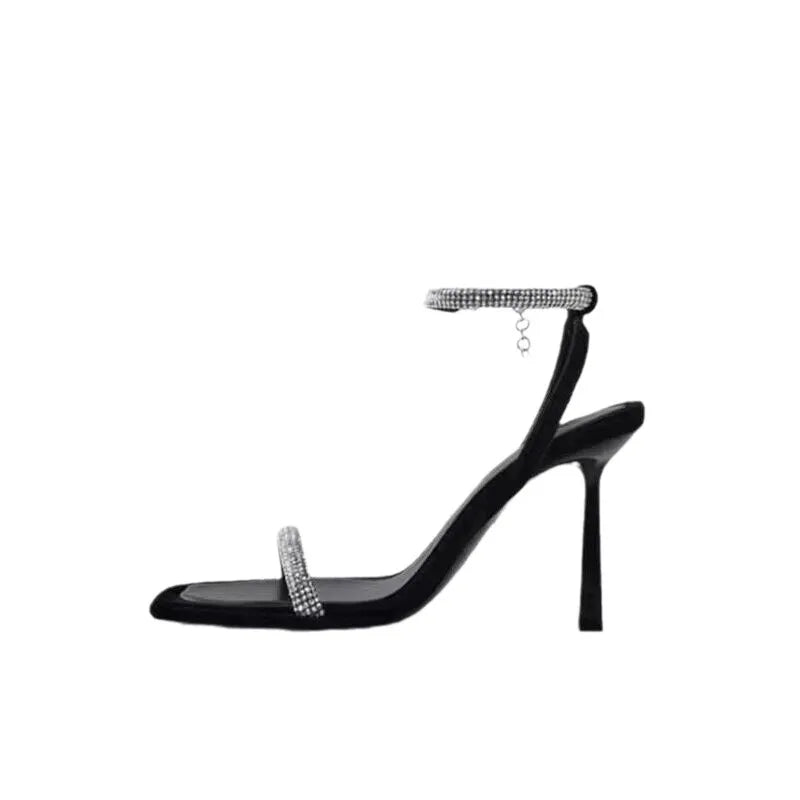 Women's Fashion Rhinestone Sandals Elegant Summer Bridal Shoes Open Toe 2025