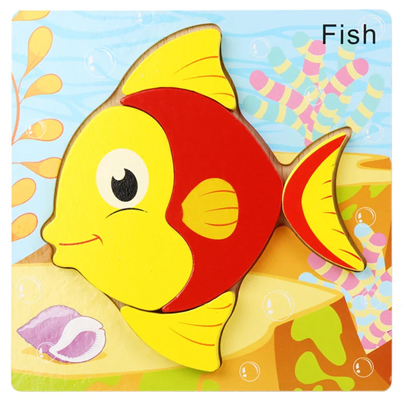 Wooden Baby 3d Puzzles For Kids Child Montessori Toys Dinosaur Animal Wooden Puzzle Game Educational Toys For Children P407