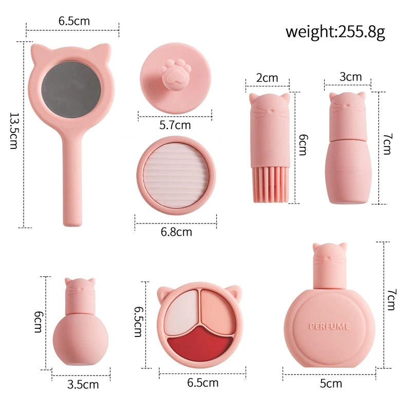 Silicone Baby Makeup Toys Set Simulation Pretend Cosmetics Toys Girls Playing House Game Children Early Education Montessori Toy