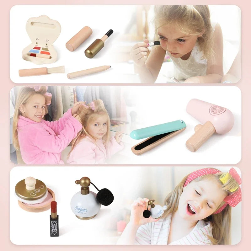 Silicone Baby Makeup Toys Set Simulation Pretend Cosmetics Toys Girls Playing House Game Children Early Education Montessori Toy