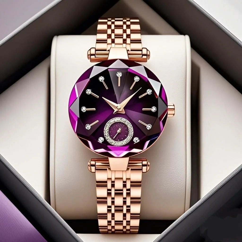 Luxury Woman Wristwatch Elegant Waterproof Stainless Steel Watch for Ladies Dress Diamond Quartz Women Watches Relogio Feminino