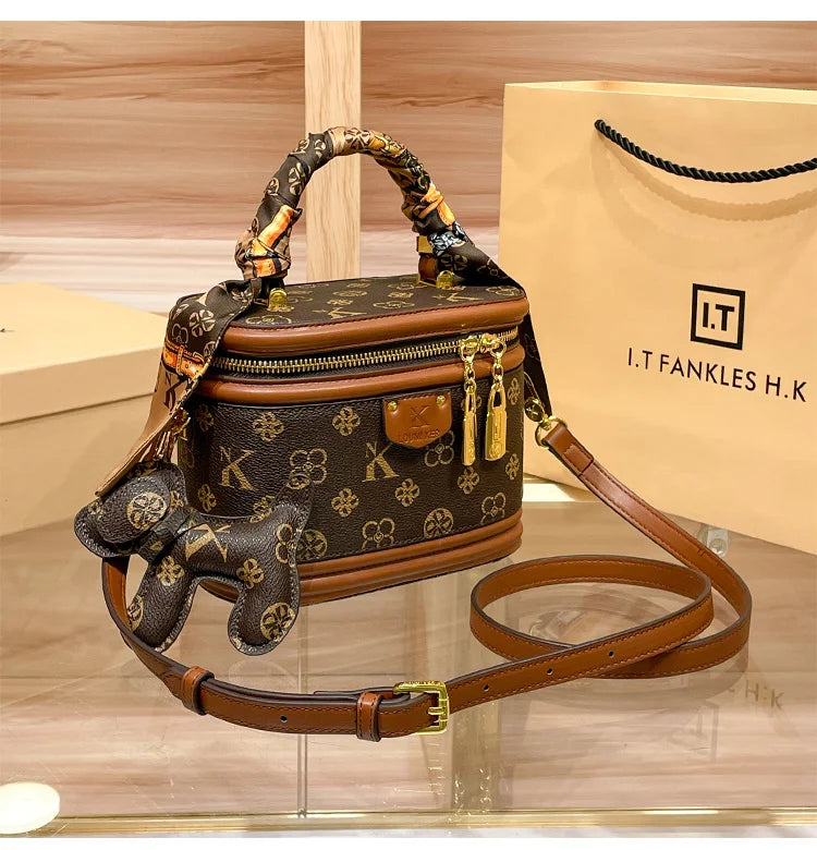 Luxury brand handbag 2025 new high-end designer box bag, bucket bag, single shoulder diagonal cross bag, fashionable