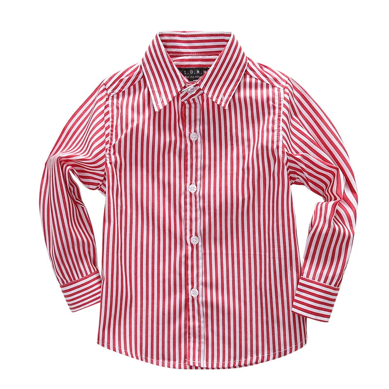 Boys Clothing Birthday party Kids shirt school uniform shirts Autumn Long Sleeve embroidery Little Horse pattern Children Tops