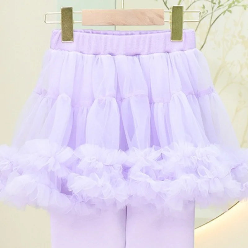 Kuromi Melody Anime Girl Leggings Sanrio Spring Autumn New Kawaii Cartoon Kid Outer Mesh Skirt Skin Friendly Comfort Casual Soft