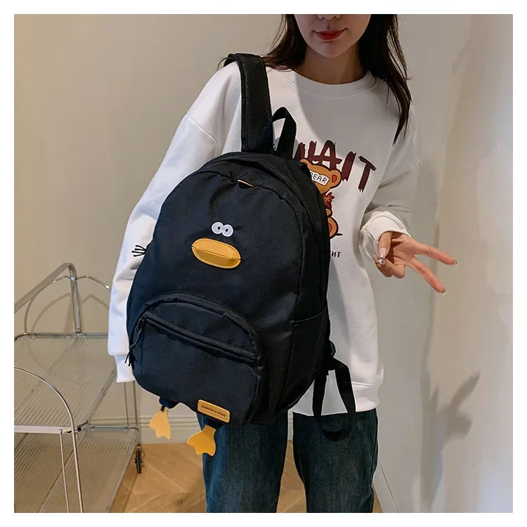 New Cartoon Duck Backpack Designer Cute Travel Bag Female College Student Versatile Korean Edition Girls' School Bag рюкзак