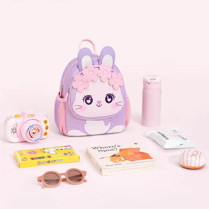 Toddler Backpack for Girls 3-5 Years Old Cartoon Pink Rabbit School Bags Kindergarten Kids Kawaii Bag Mochila Infantil Escolar