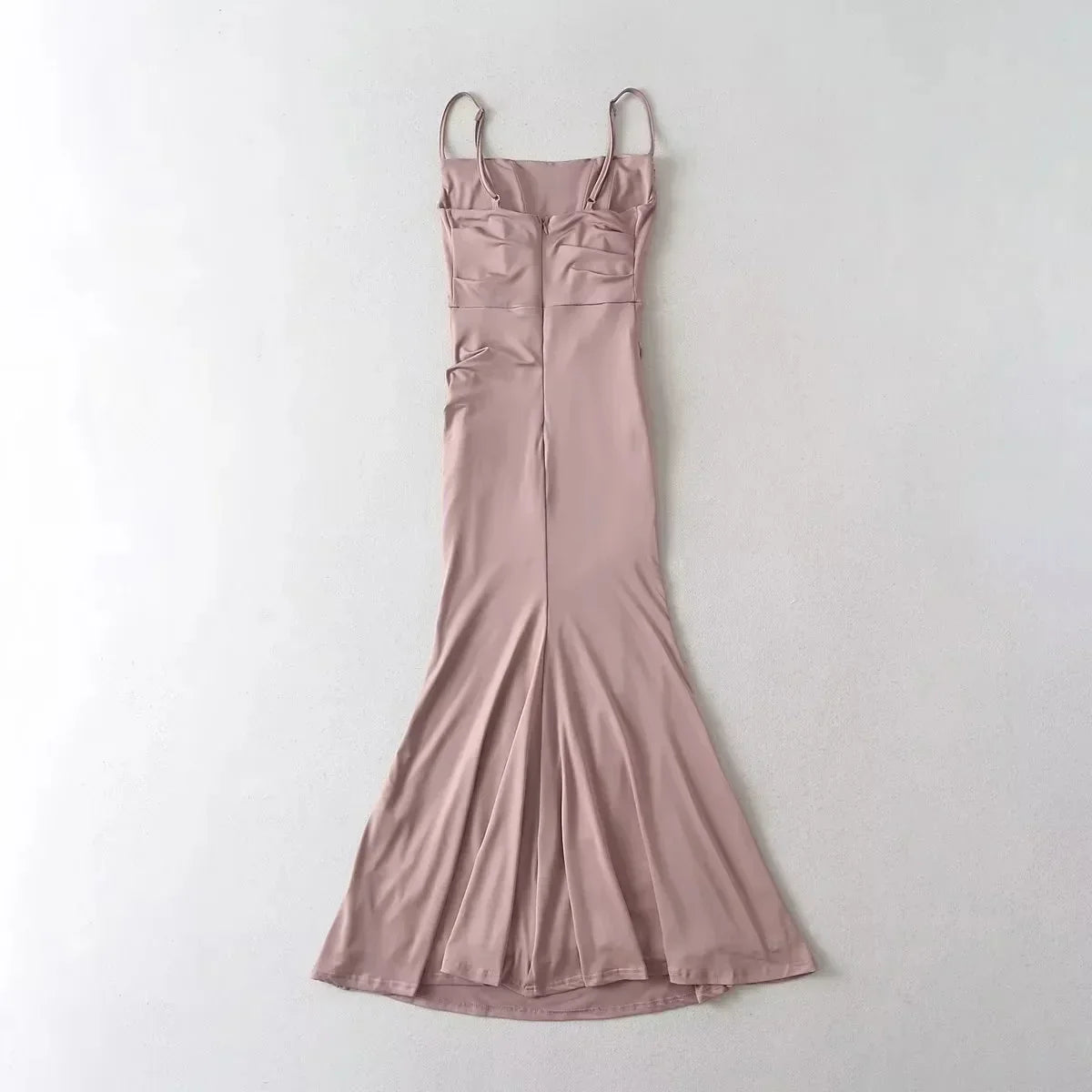 Women Elegant Sexy Bodycon Mermaid Dress Summer Sleeveless Strap Evening Party Robe Korean Female Solid Long Vestidos Y2k