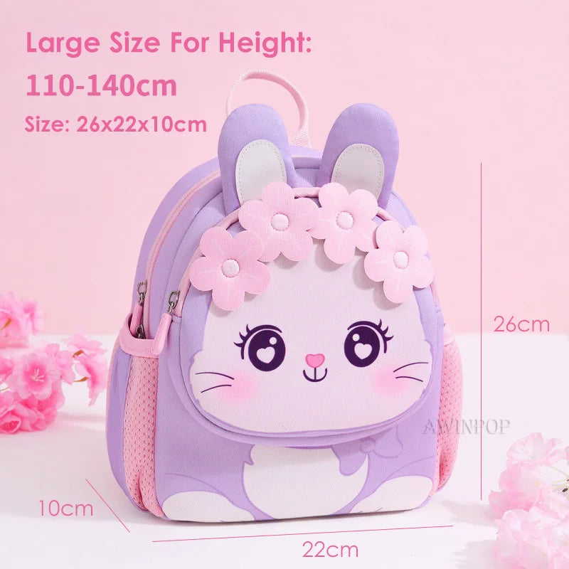 Toddler Backpack for Girls 3-5 Years Old Cartoon Pink Rabbit School Bags Kindergarten Kids Kawaii Bag Mochila Infantil Escolar