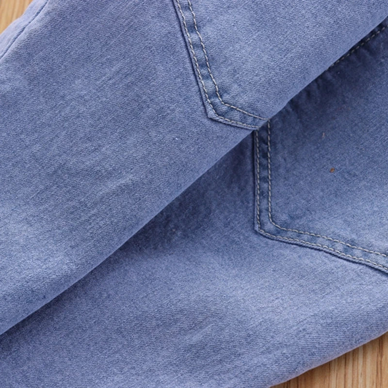 Kids Girls Children Jeans Autumn Spring Cute Bowknot Long Pants Fashion Casual Trousers Baby Girls Denim Pants