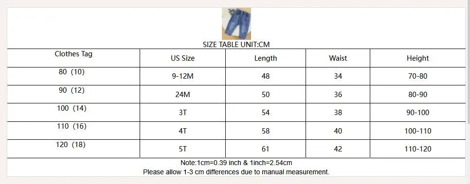 New children's denim pants girls' spring and autumn strawberry embroidery elastic versatile fashion pants 0-5 years old