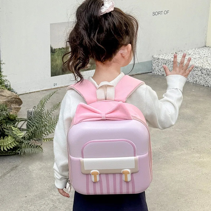 Kindergarten Small Schoolbag Sweet Bow Lightweight Boys And Girls Eggshell Shoulder Bag New Children Fashion Backpacks