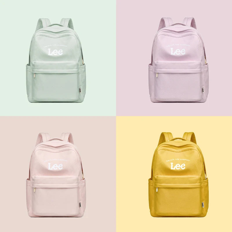 LEE Unisex Large Capacity Laptop School Bag for Women Man Leisure Oxford Waterproof Travel Backpack Candy Color Bookbag Trip