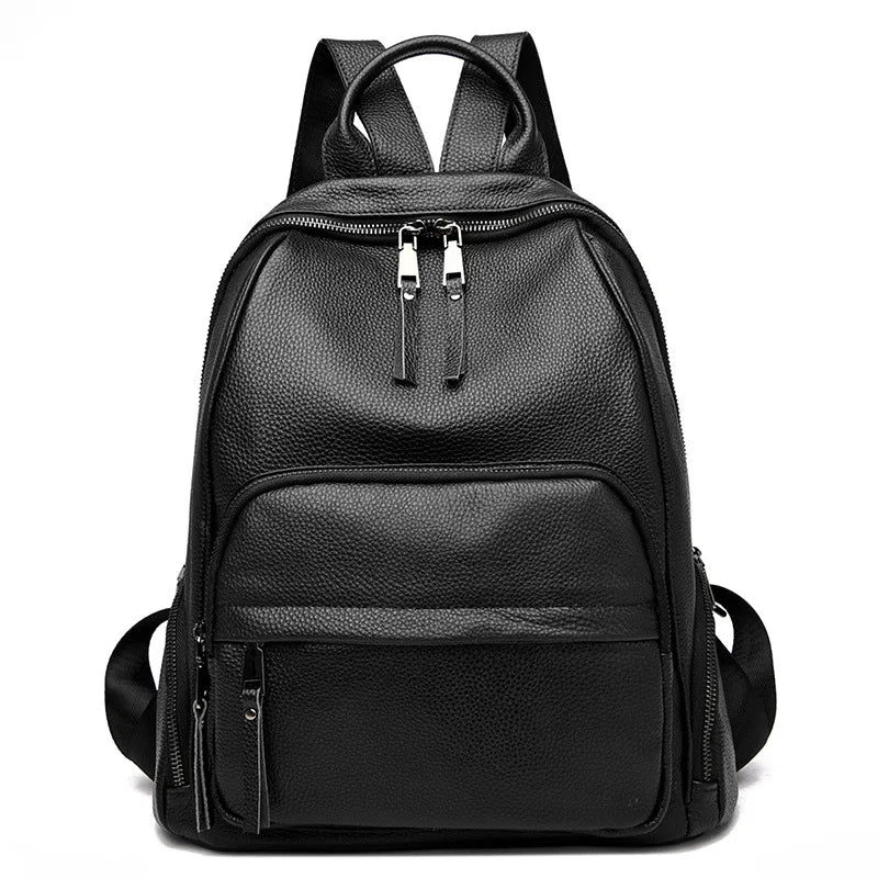 Genuine Leather Women's backpack New Fashion Trendy Soft cowhide backpack for lady large capacity travel commuting backpack