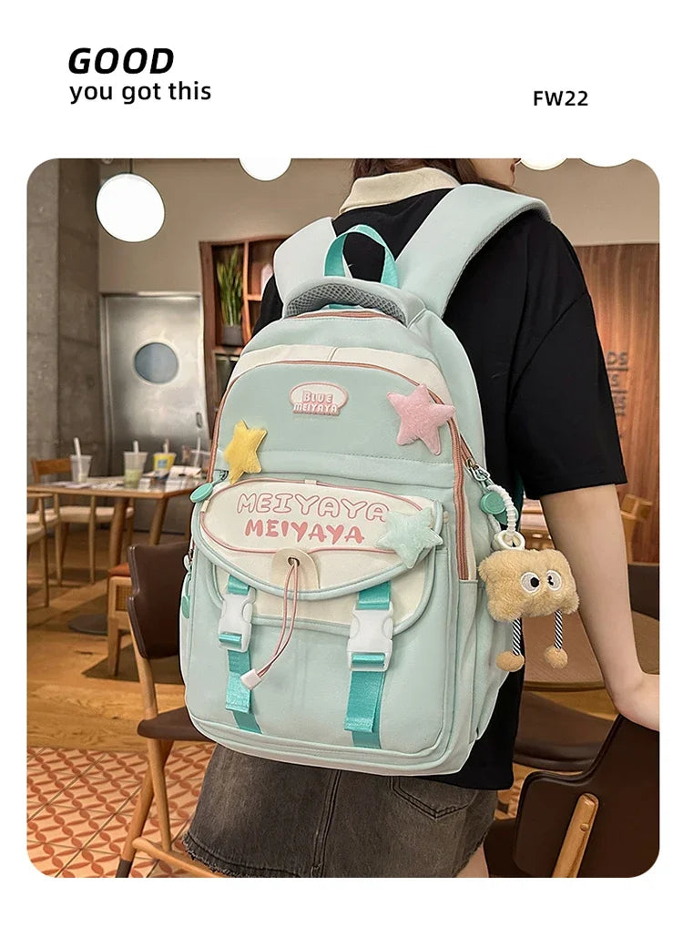 School Bags For Girls Japanese Style Kawaii For Large New Nylon Shoulder Bag Backpack School Set For Kinder Girl Kids Schoolbags