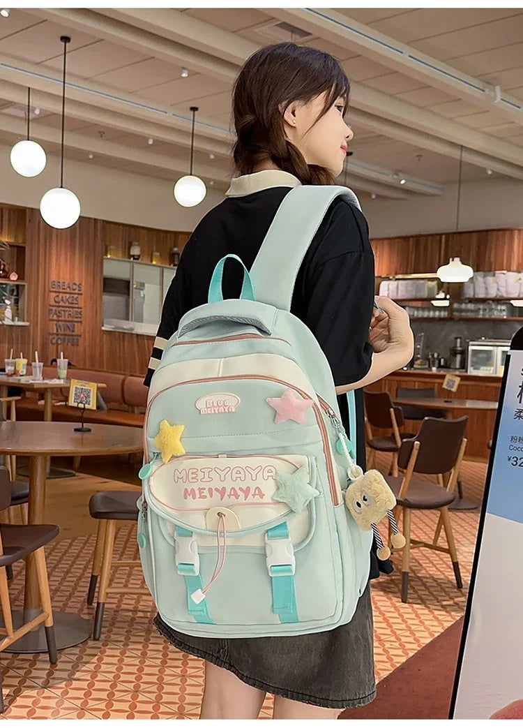 School Bags For Girls Japanese Style Kawaii For Large New Nylon Shoulder Bag Backpack School Set For Kinder Girl Kids Schoolbags