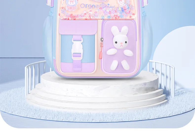 Cute Student Backpack 3pcs/set Primary Schoolbag Rabbits and quicksand Kawaii Student Backpack Teenage Girls Handbag Rucksack
