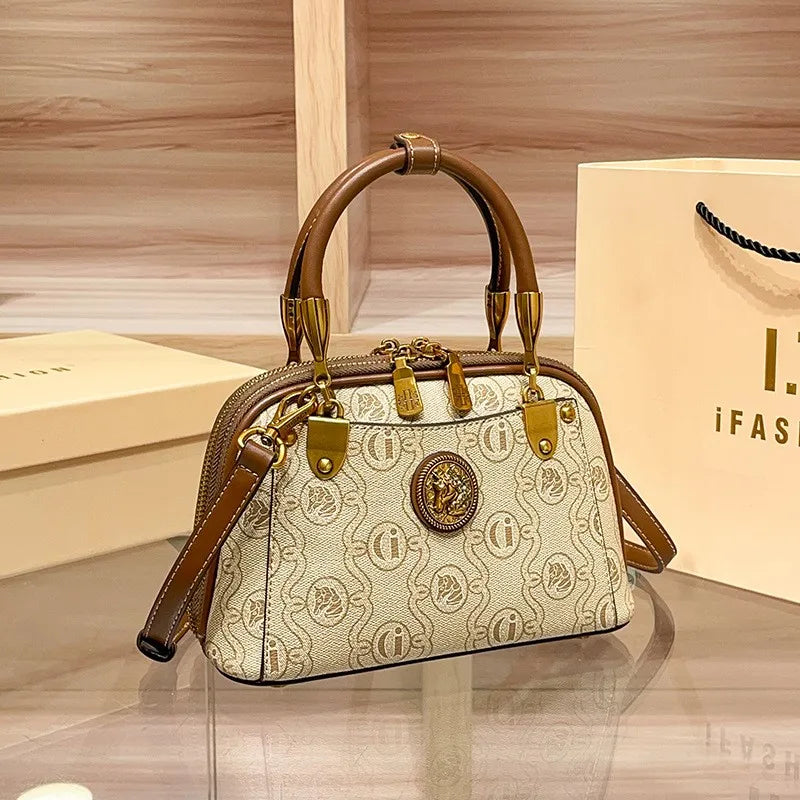Light luxury brand women's handbag 2025 new retro versatile high-end lightweight single shoulder crossbody bag shell bag