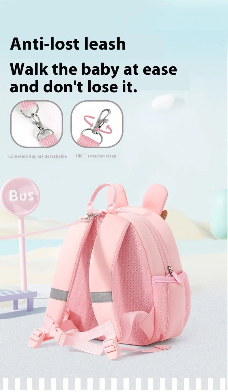 2025 New Arrival Cute Bear & Bunny Kids Backpack - Lightweight School Bag for Preschool Boys Girls, Adorable Toddler Travel Bag
