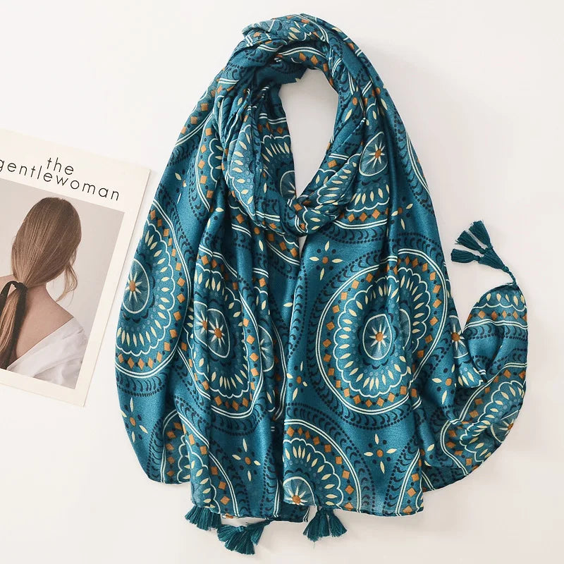 Floral Brand Scarf Luxury Designers New Style Women Elegant Scarves Hug Shawls Pink Purple Scarf Bandana Fashion Design Shawls