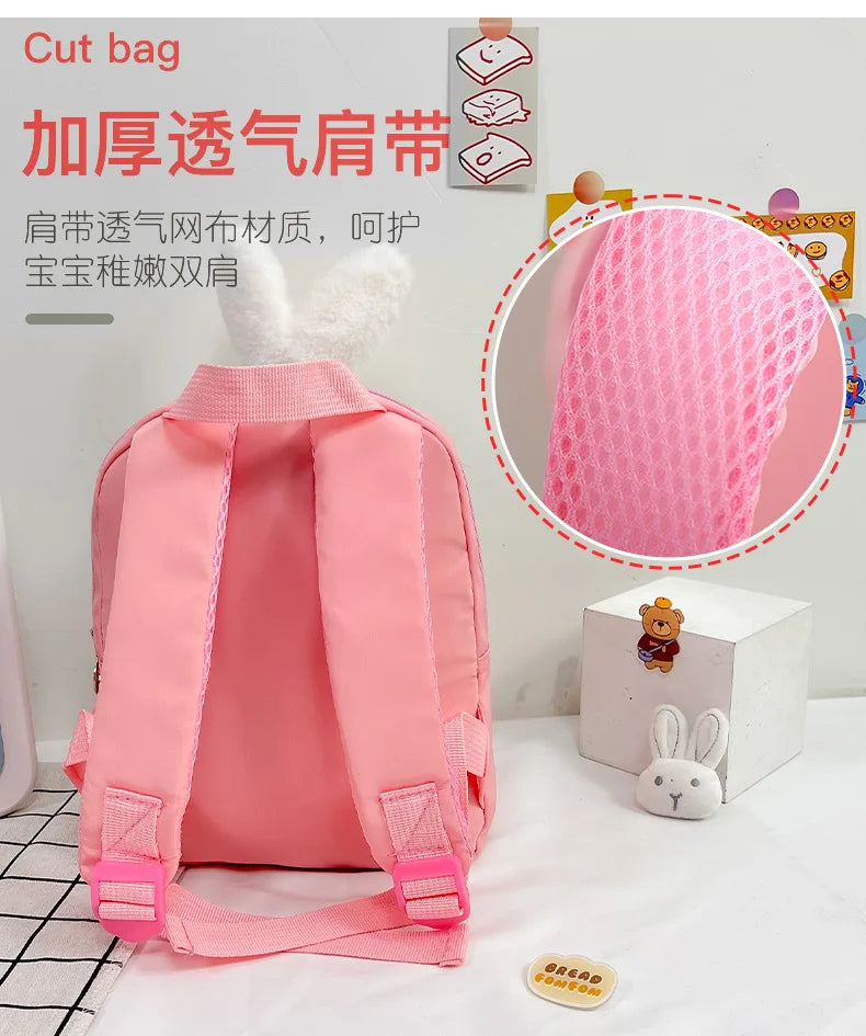 Cartoon Kindergarten Backpack New Children's School Bag Cute Plush Rabbit Doll Backpack